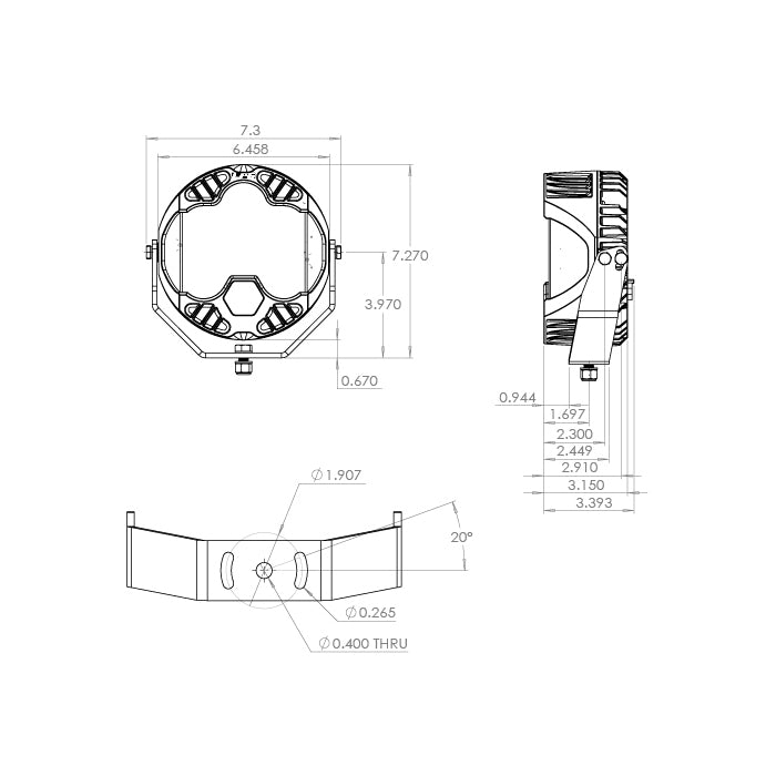 バハデザイン LP6 Pro LED ライト クリアー LP6 Pro LED Auxiliary Light Pod - Universal | Baja Designs