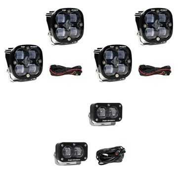 Bronco Steel Front Bumper Aux Pod Light Bundle