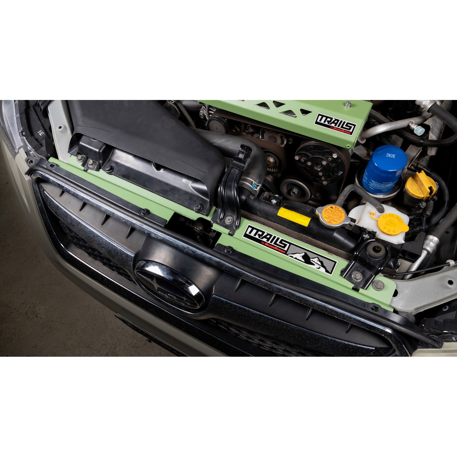 TRAILS by GrimmSpeed Radiator Shroud - Green - 2013-17 Subaru Crosstrek - 0